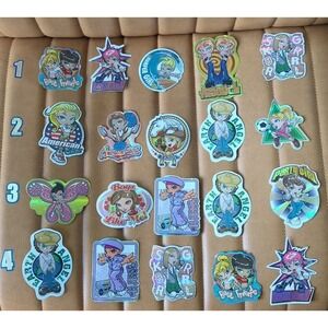2003 ODM Brand Imports Holographic Prism  Girl Y2K Vending Sticker Lot of 5 READ